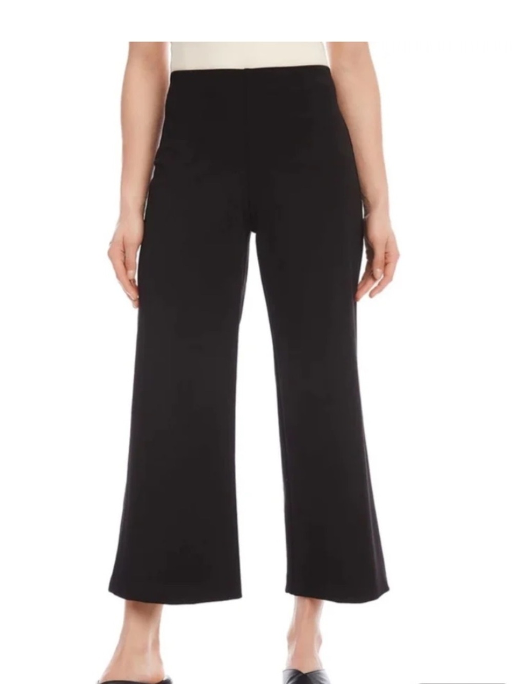 Karen Kane Brooklyn wide leg cropped pants black XL professional staple capsule